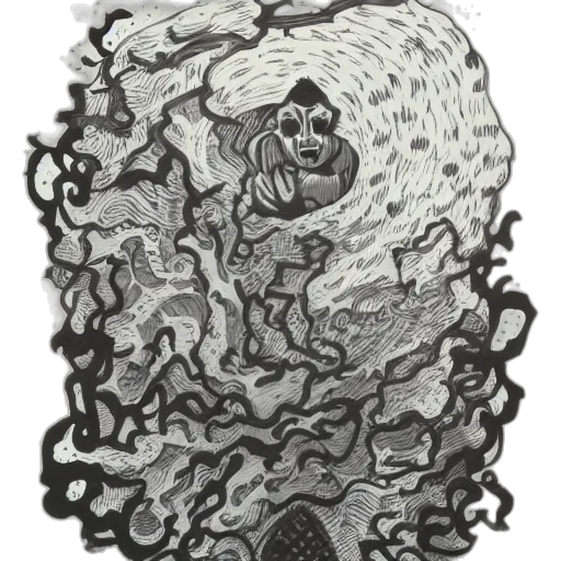mask, hair, creature, face transparent PNG cut-out
