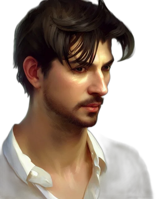 face, staff, photorealistic, oil painting transparent PNG cut-out