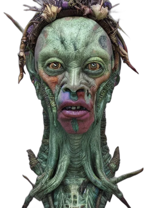creature, mask, face, staff transparent PNG cut-out
