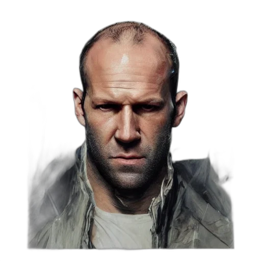 jacket, face, weapon, photorealistic transparent PNG cut-out