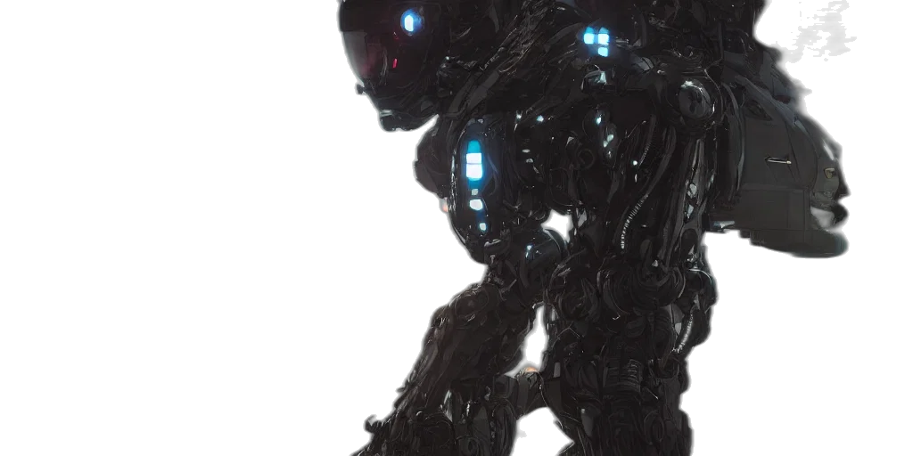 robot, concept art, 3d render, cyberpunk transparent PNG cut-out