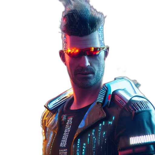 jacket, staff, hair, face transparent PNG cut-out