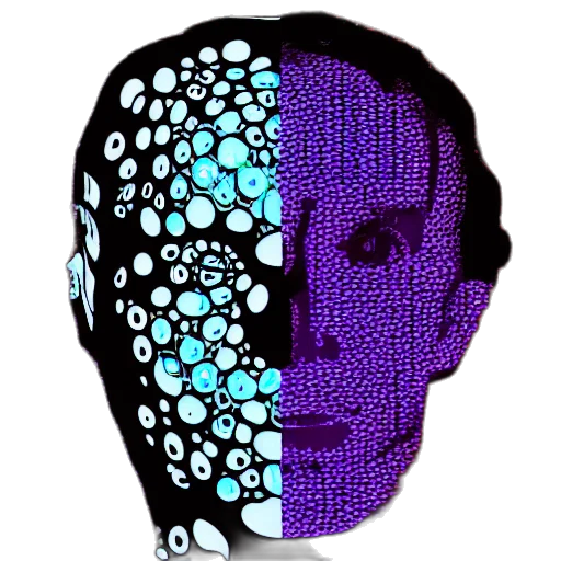 mask, face, robot, pixel art transparent PNG cut-out