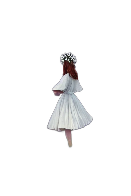 dress, crown, flower, staff transparent PNG cut-out