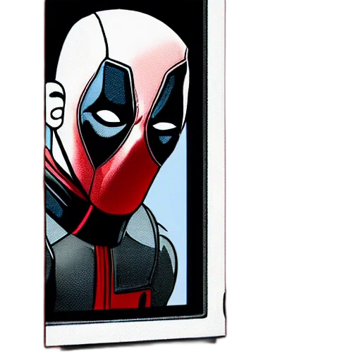 comic book art, concept art, deadpool, trying transparent PNG cut-out