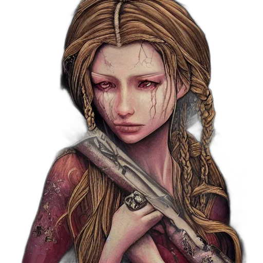 face, staff, jewelry, fantasy art transparent PNG cut-out