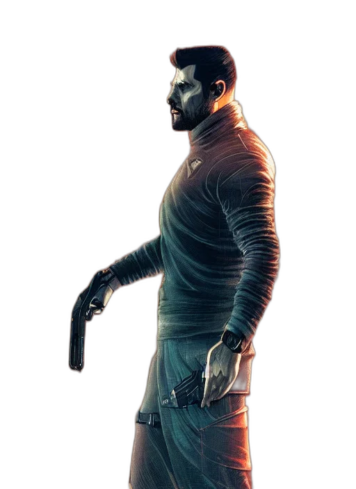 jacket, weapon, staff, sword transparent PNG cut-out