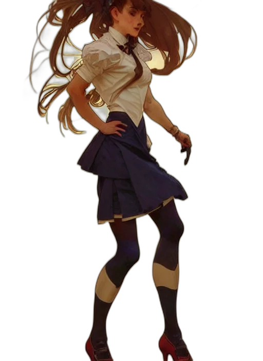 dress, staff, hair, concept art transparent PNG cut-out