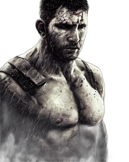 face, concept art, photorealistic, comic book art transparent PNG cut-out