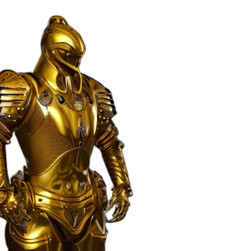 robot, 3d render, concept art, golden transparent PNG cut-out