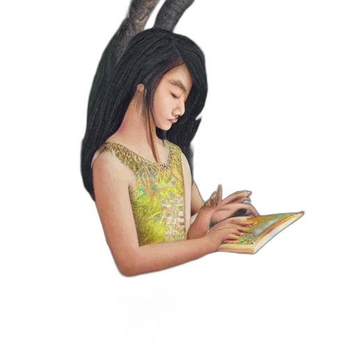 hair, dress, dragon, creature transparent PNG cut-out