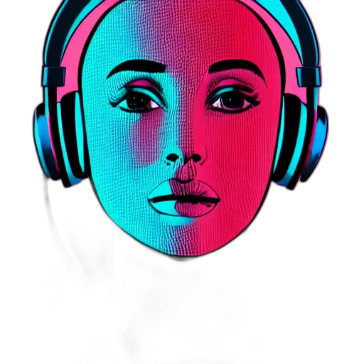 mask, face, robot, vaporwave transparent PNG cut-out
