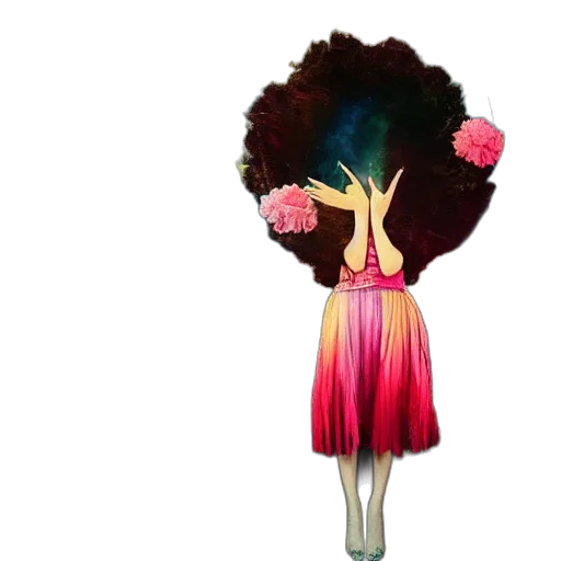 hair, flower, dress, hat transparent PNG cut-out