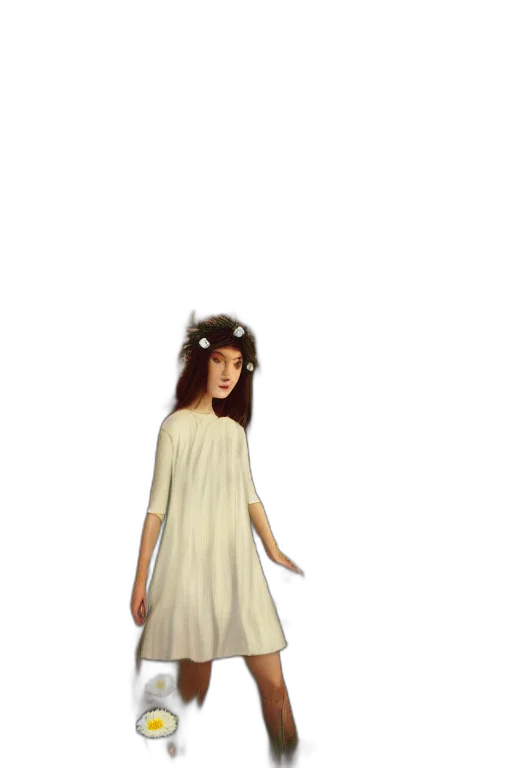 dress, staff, crown, creature transparent PNG cut-out