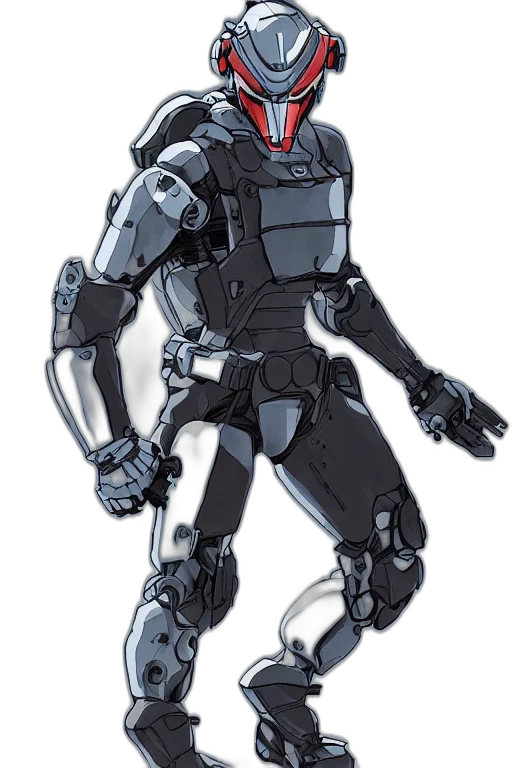 robot, concept art, 3d render, cyberpunk transparent PNG cut-out