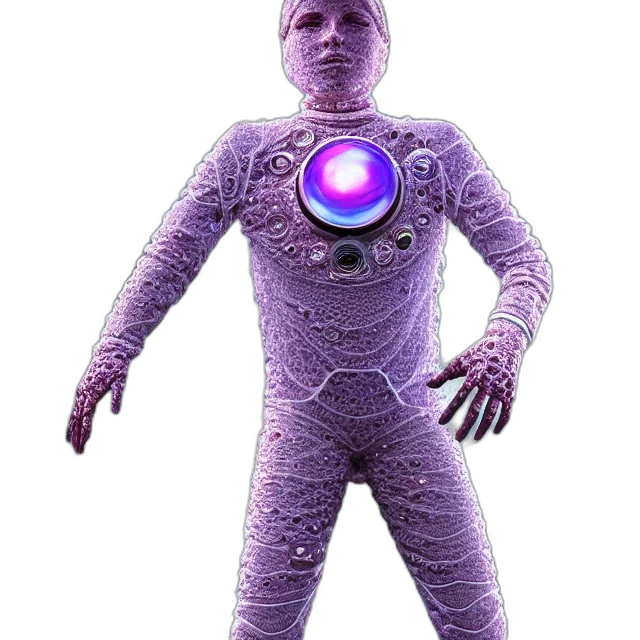 robot, creature, staff, jacket transparent PNG cut-out