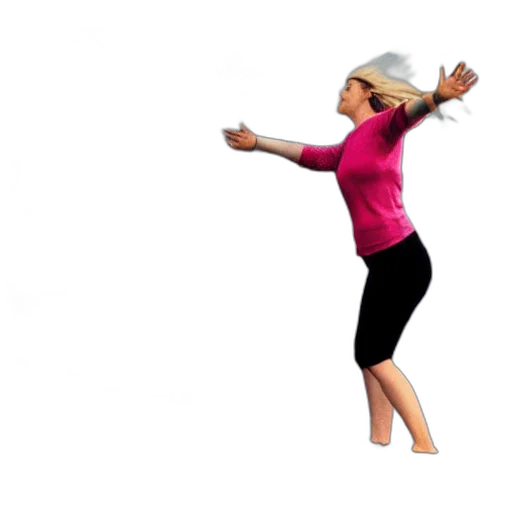 3d render, person, raising, her transparent PNG cut-out
