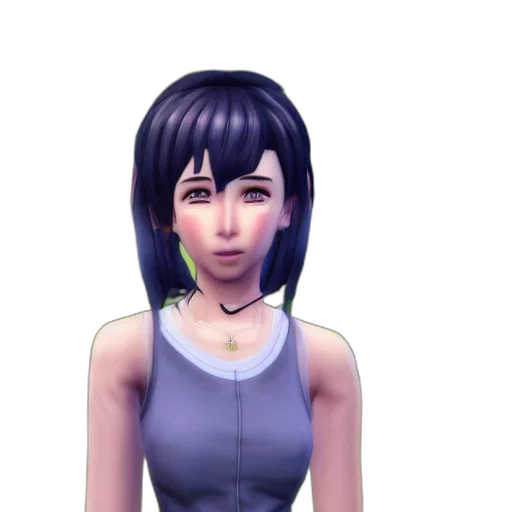 face, 3d render, photorealistic, anime transparent PNG cut-out