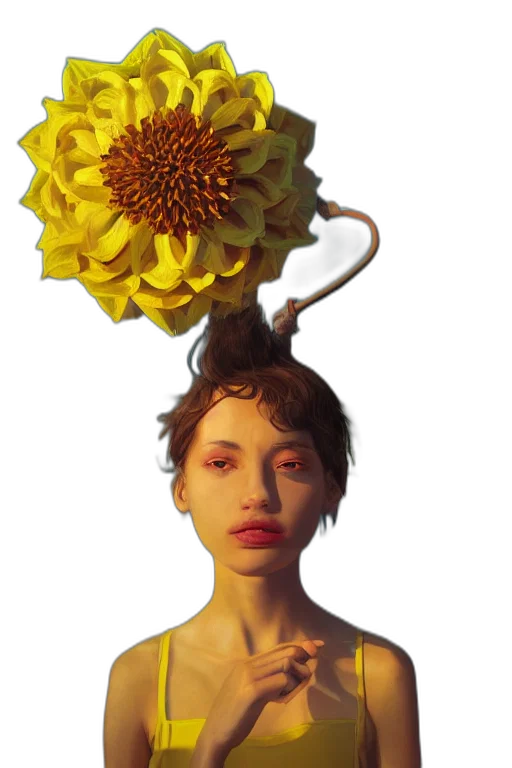 crown, flower, hat, face transparent PNG cut-out