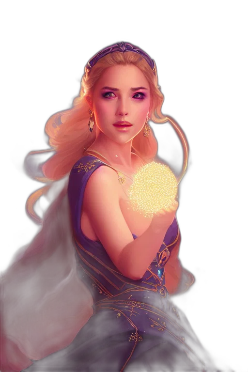 dress, crown, jewelry, fantasy art transparent PNG cut-out