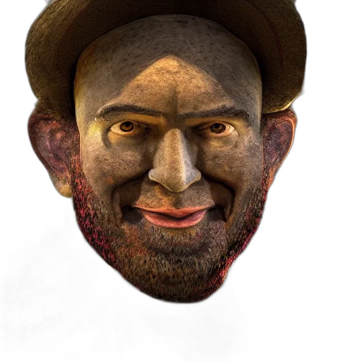 face, mask, hat, staff transparent PNG cut-out