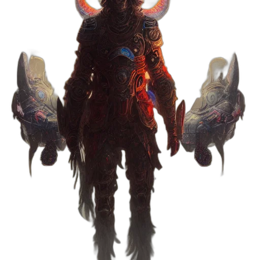 creature, dragon, mask, staff transparent PNG cut-out