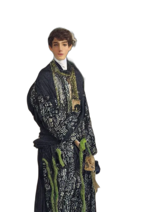 jacket, dress, staff, photorealistic transparent PNG cut-out