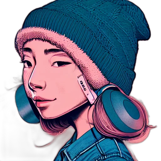 face, hat, jewelry, jacket transparent PNG cut-out
