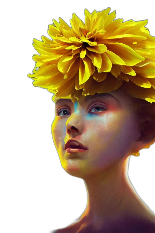 crown, face, flower, hat transparent PNG cut-out