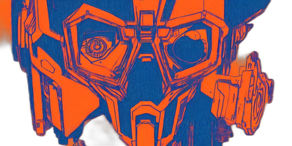 robot, mask, face, concept art transparent PNG cut-out
