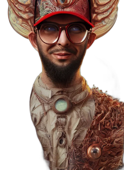 face, hat, mask, staff transparent PNG cut-out
