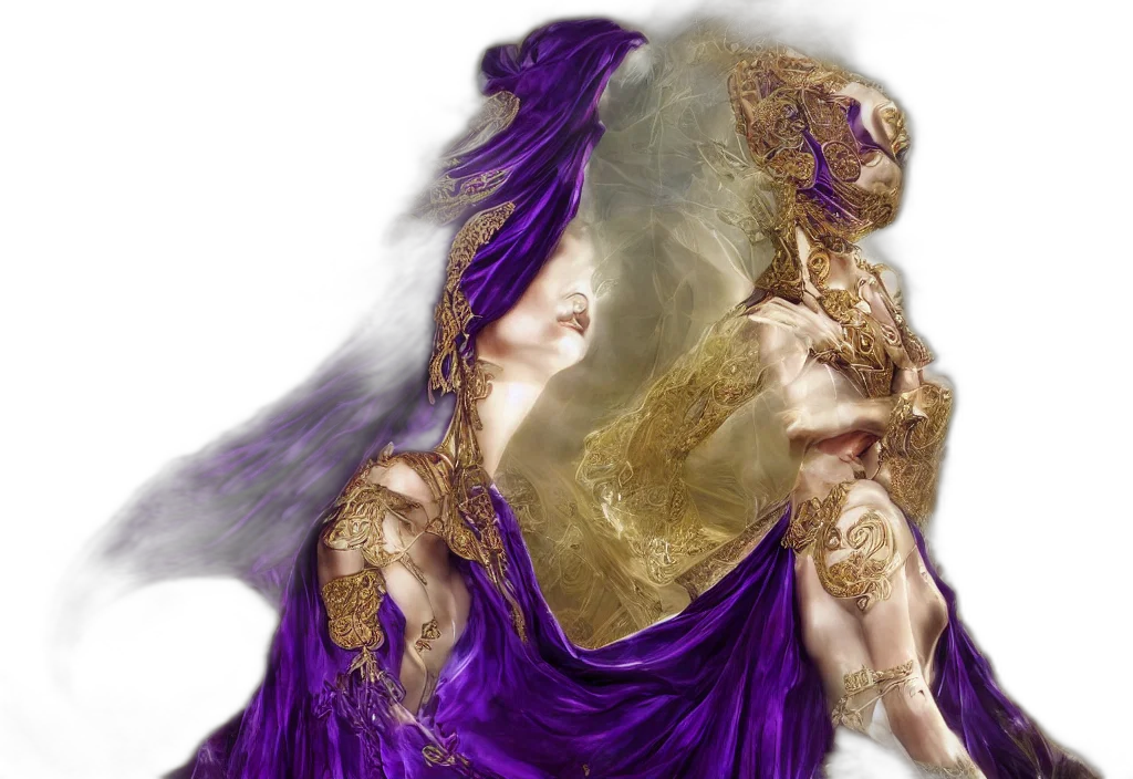 dress, mask, jewelry, hair transparent PNG cut-out