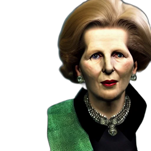 photorealistic, 3d render, margaret, thatcher transparent PNG cut-out