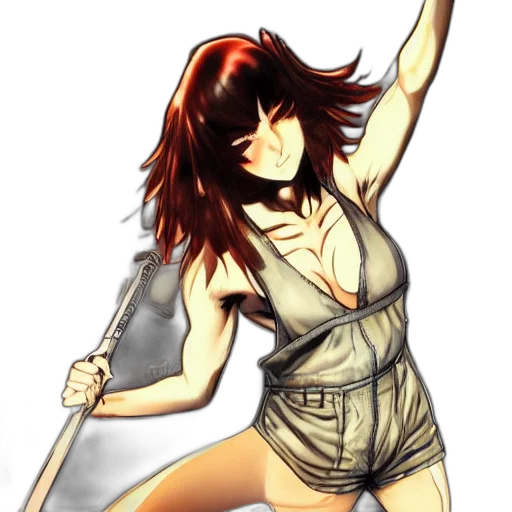 dress, staff, comic book art, anime transparent PNG cut-out