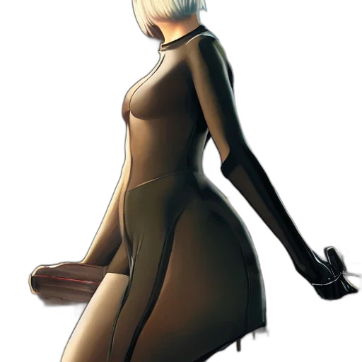 dress, staff, robot, weapon transparent PNG cut-out