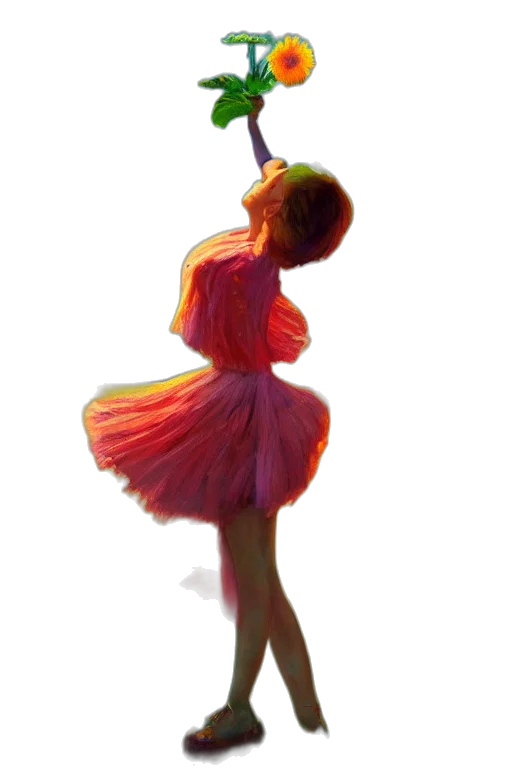 dress, staff, umbrella, flower transparent PNG cut-out