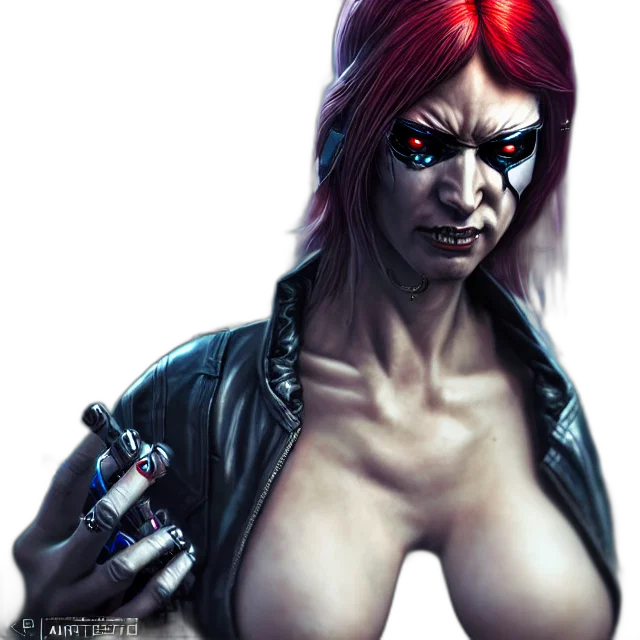 weapon, face, jacket, cyberpunk transparent PNG cut-out