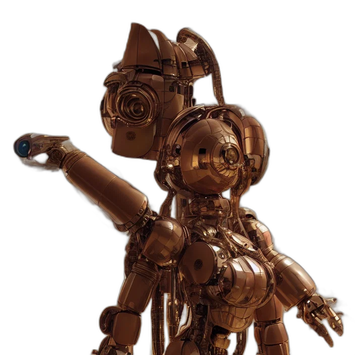 robot, weapon, staff, 3d render transparent PNG cut-out