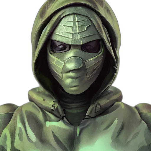 mask, face, jacket, concept art transparent PNG cut-out