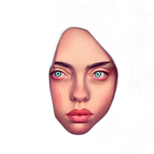 face, mask, creature, photorealistic transparent PNG cut-out
