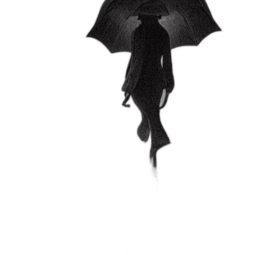 umbrella, hat, staff, dress transparent PNG cut-out