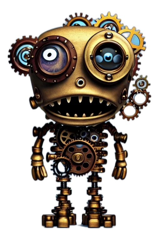 robot, staff, face, creature transparent PNG cut-out
