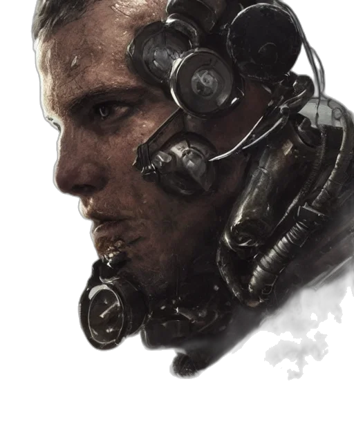 face, weapon, robot, concept art transparent PNG cut-out