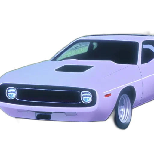 car, 3d render, vaporwave, photorealistic transparent PNG cut-out
