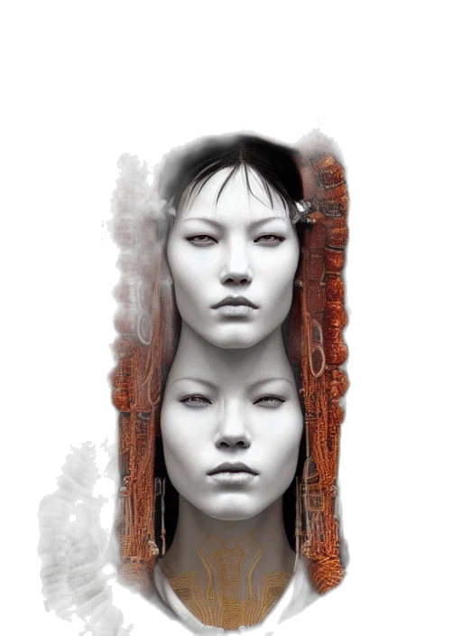 face, mask, robot, photorealistic transparent PNG cut-out