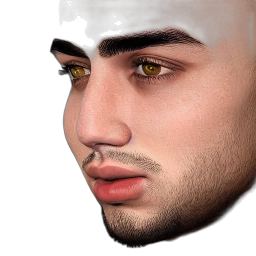 face, mask, photorealistic, 3d render transparent PNG cut-out