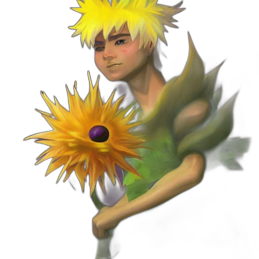 flower, staff, creature, dragon transparent PNG cut-out