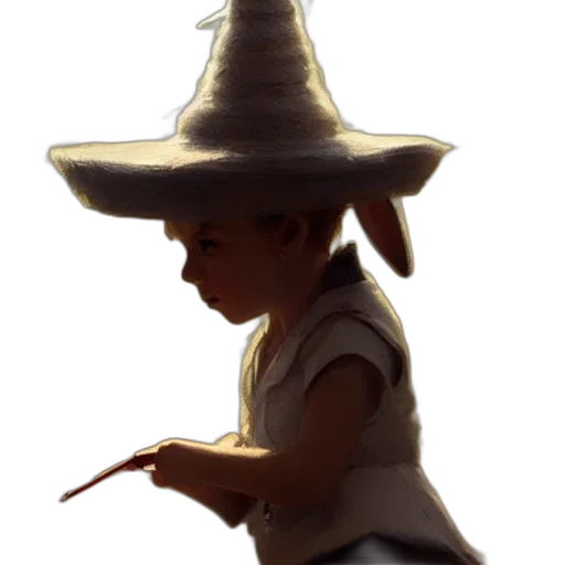 hat, staff, dress, face transparent PNG cut-out