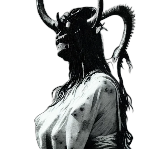 dragon, mask, creature, dress transparent PNG cut-out