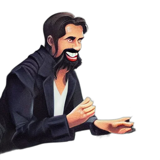 jacket, face, cartoon, concept art transparent PNG cut-out